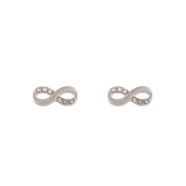 Rhodium Infinity Diamante Earrings