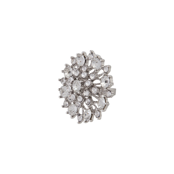 SILVER BLING OVERSIZED STARBURST RING