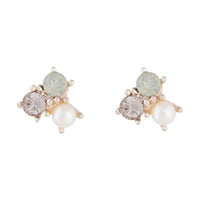 Rose Gold Pearl Tiny Cluster Earrings - link has visual effect only