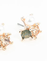 Rose Gold Pearl Tiny Cluster Earrings - link has visual effect only