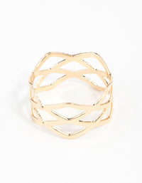 Gold Multi Cross Over Ring - link has visual effect only