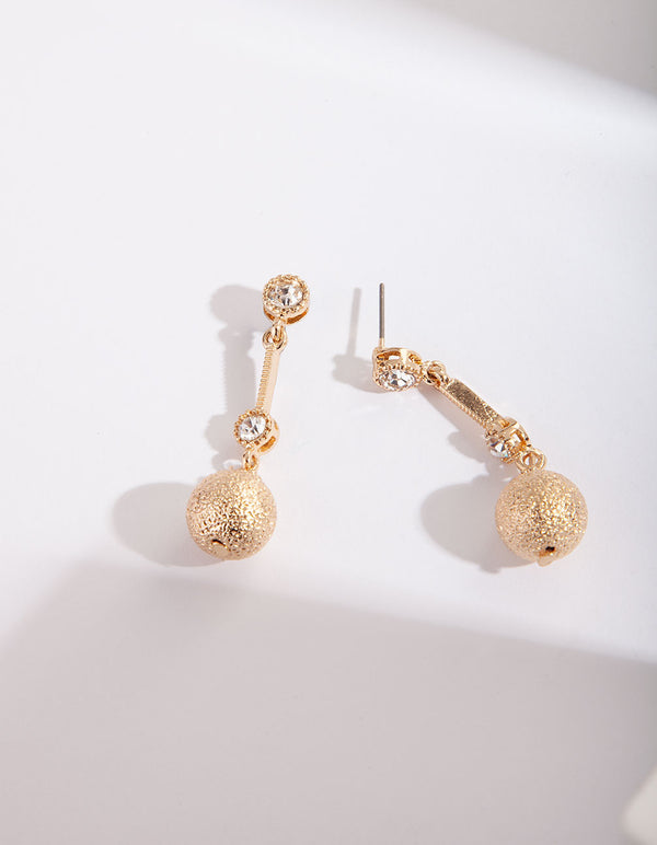 Gold Drop Diamante Earring