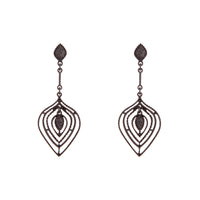 Black Textured Drop Earrings - link has visual effect only