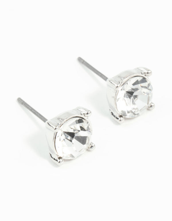 2 Carat Glass Stud Earrings