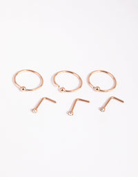 Fine Gold Nose Ring 6-Pack - link has visual effect only