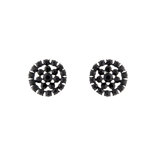 Black Jewel Bling Stud Earrings