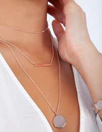 ROSE GOLD DELICATE LAYERED 3 ROW CHOKER - link has visual effect only