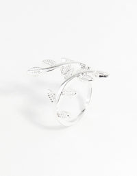 Silver Leaf Double Band Ring - link has visual effect only