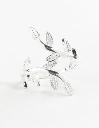 Silver Leaf Double Band Ring - link has visual effect only