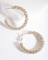 Gold Cup Chain Diamante Hoop Earrings - link has visual effect only