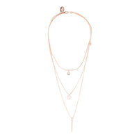 ROSEGOLD DIAMANTE PENDANT AND BAR LAYERED CHOKER TRIO - link has visual effect only