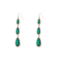 Green Graduated Teardrop Diamante Earrings - link has visual effect only