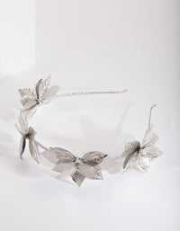 Silver Cluster Leaf Headband - link has visual effect only