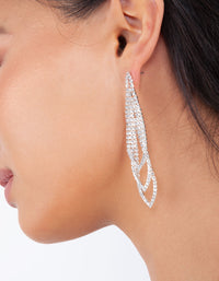 Silver Gradual Loop Cup Chain Earrings - link has visual effect only