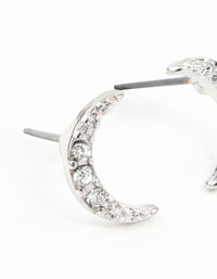 Silver Diamante Cresent Stud Earrings - link has visual effect only