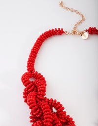 Silver Seed Bead Linked Necklace - link has visual effect only