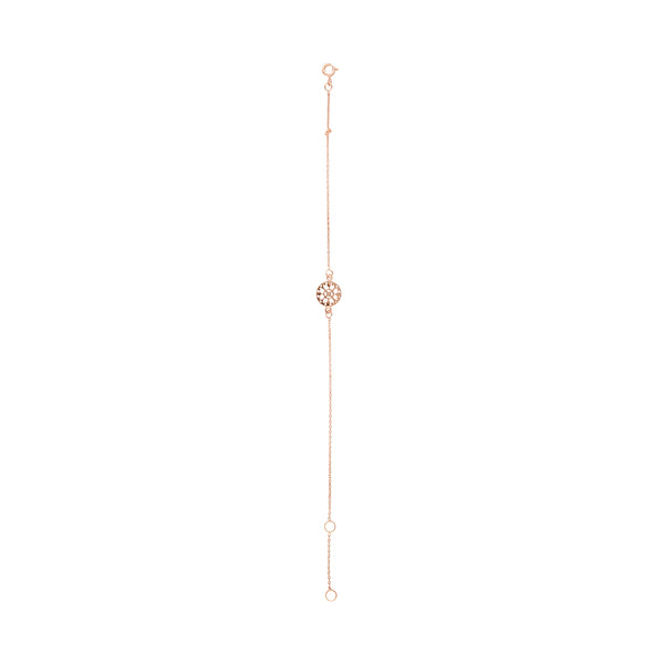 Rose Gold Plated Disc Charm Bracelet