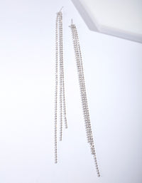 Silver Chain Tassel Earrings - link has visual effect only