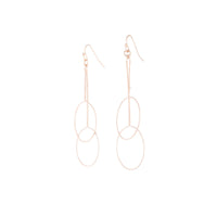 Rose Gold Duo Drop Twisted Circle Earrings - link has visual effect only