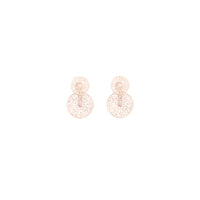 Rose Gold Circle Filigree Jacket Earrings - link has visual effect only