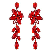 RED JEWELLED FLOWER AND PETAL DROP Earrings - link has visual effect only