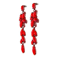 RED JEWELLED FLOWER AND PETAL DROP Earrings - link has visual effect only