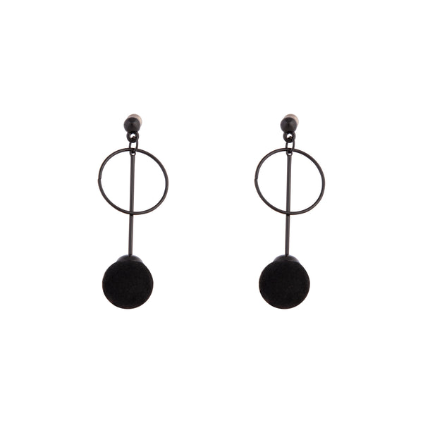 COATED METAL POST WITH FLOCKED CIRCLE Earrings