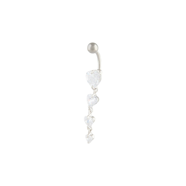 Surgical Steel Gradual Heart Drop Belly Bar