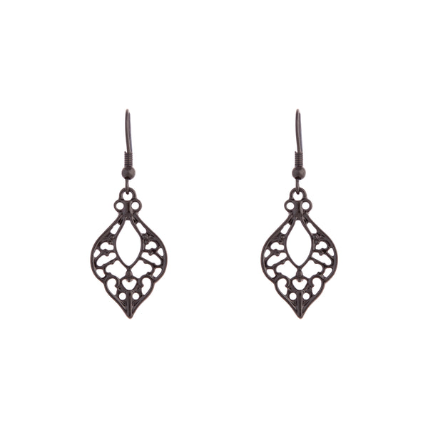 Black Cutout Bohemian Drop Earrings