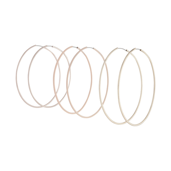 Mixed Metal Thin Hoop Earring Pack