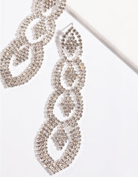 Silver Cut-Out Diamante Drop Earrings - link has visual effect only