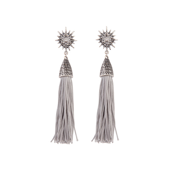 DIAMANTE STARBURST TASSLE Earrings