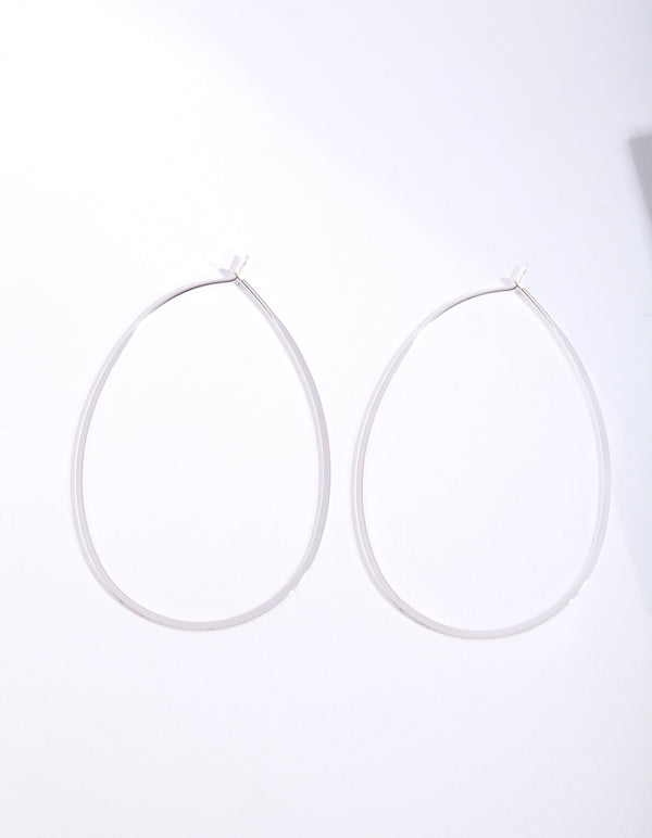 Silver Fine Teardrop Earrings