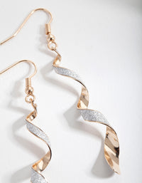 Gold & Silver Glitter Twist Drop Earrings - link has visual effect only