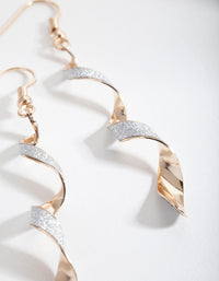 Gold & Silver Glitter Twist Drop Earrings - link has visual effect only