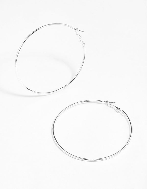 Silver Classic Medium Hoop Earrings