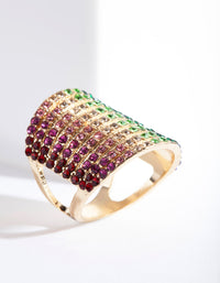 Gold Rainbow Diamante Ring - link has visual effect only