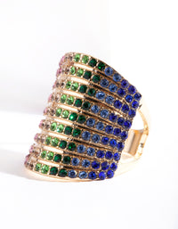 Gold Rainbow Diamante Ring - link has visual effect only