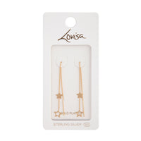 Gold Plated Sterling Silver Star Thread-Through Earrings - link has visual effect only