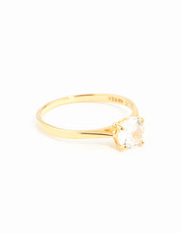 Gold Plated Sterling Silver Round Engagement Ring - link has visual effect only