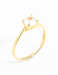 Gold Plated Sterling Silver Round Engagement Ring - link has visual effect only