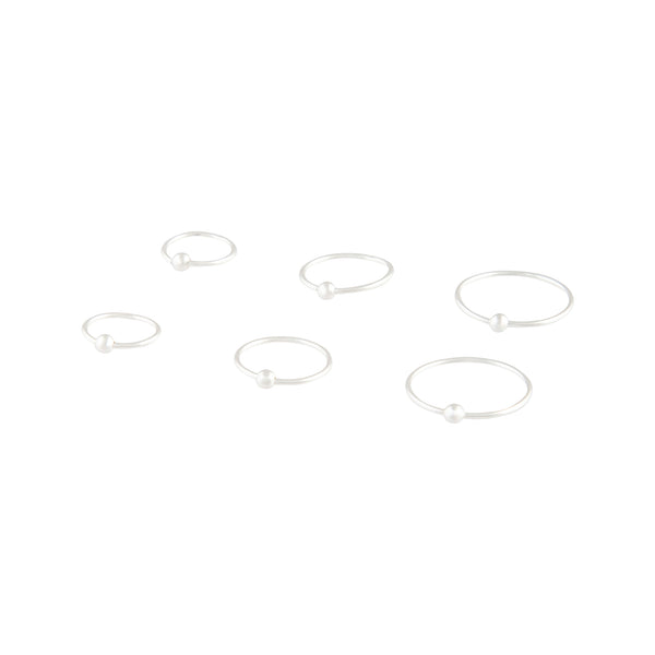 Sterling Silver Ball Gradual Size Nose Ring Pack