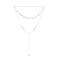 LAYERED FINE DISC Y NECK CHOKER IN SILVER - link has visual effect only