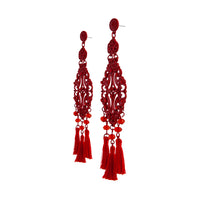 Statement Red Chandelier Tassel Earring - link has visual effect only