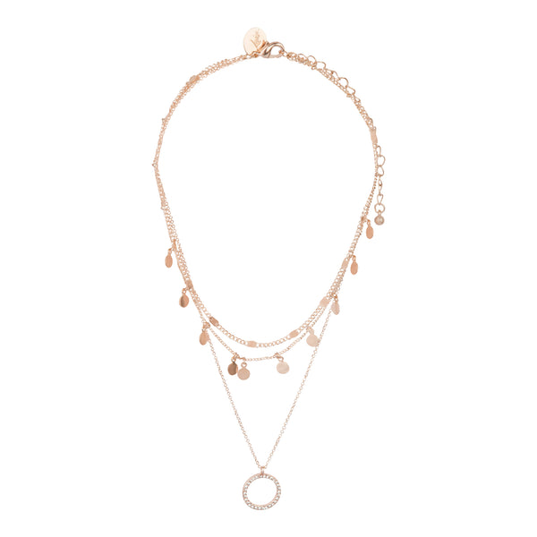 ROSE GOLD LAYERED DISC AND CIRCLE DROP CHOKER PACK