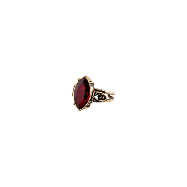 Antique Gold Red Facet Vintage Ring