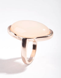 Peach Oval Stone Rose Gold Ring - link has visual effect only