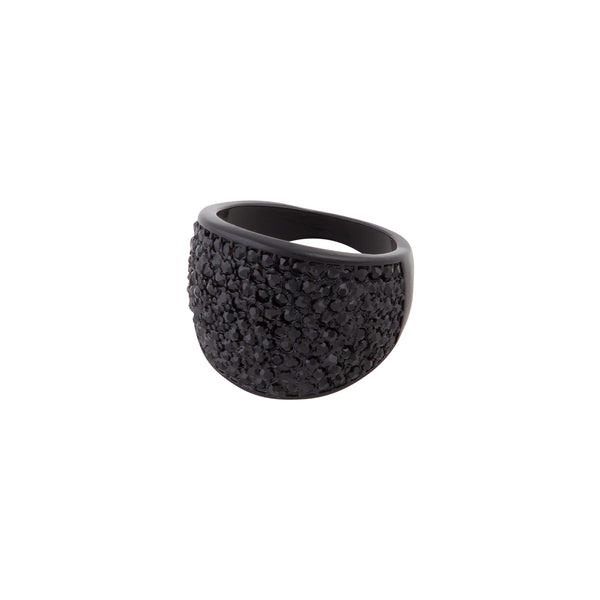 Black Pave Diamante Dome Ring