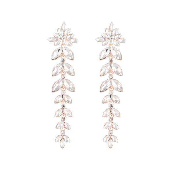 Rose Gold Graduated Navette Earrings