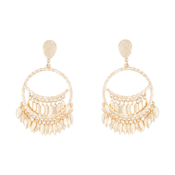 Golden Double Layer Jingle Earrings